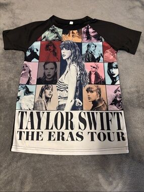 Taylor Swift Black Raglan Graphic Tour Tee - The Eras Tour